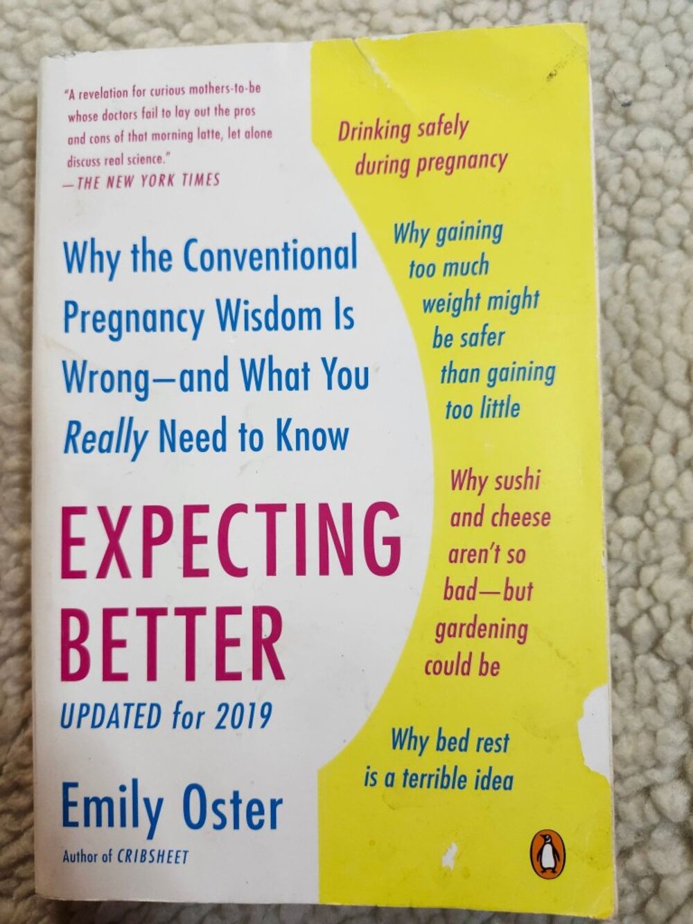 Expecting Better Emily Oster Paperback Updated for 2019 Penguin Books Pregnancy